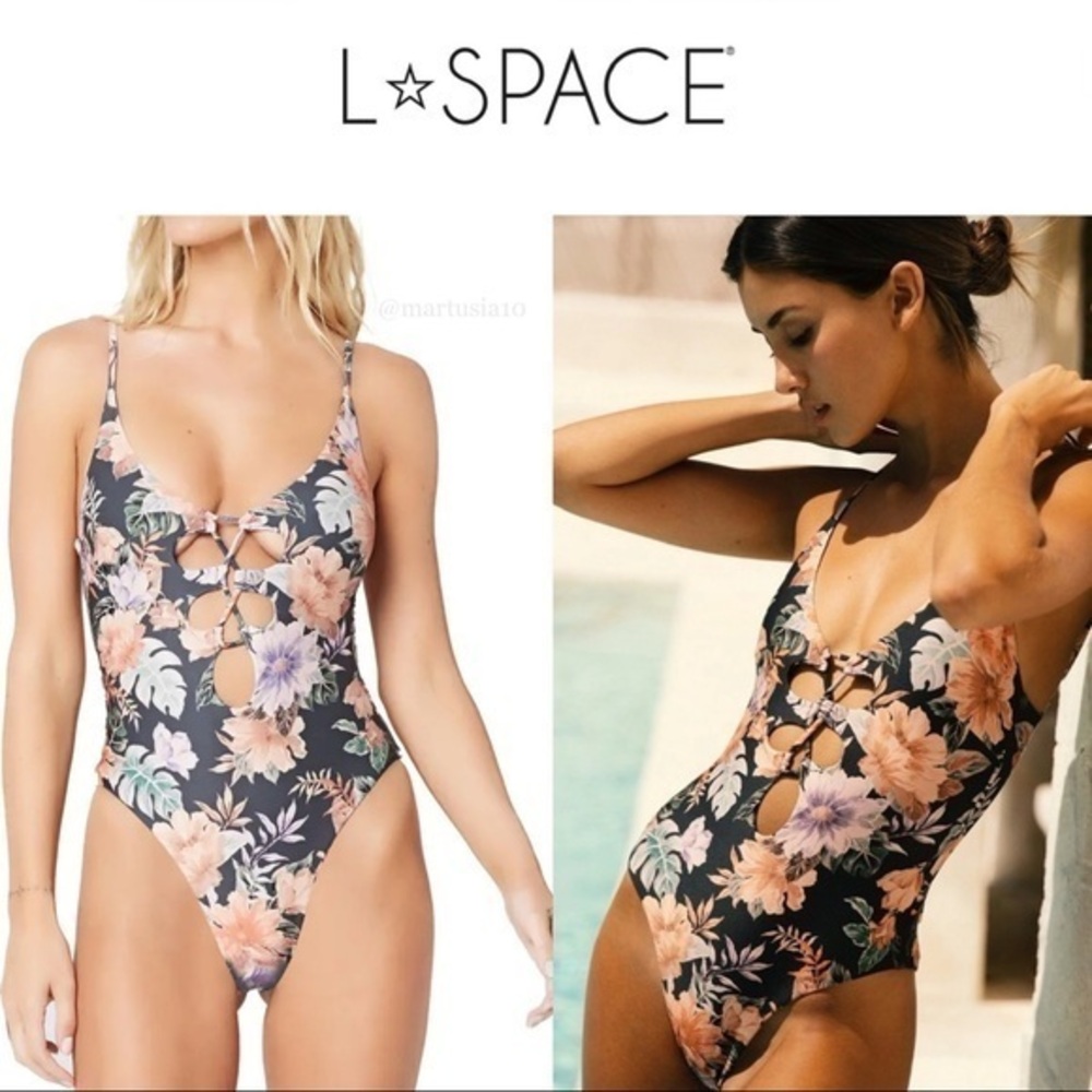 L*Space Topanga Classic Floral One-Piece Swimsuit sz 4 194$ NWT